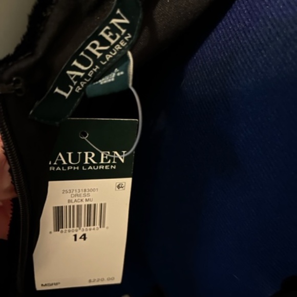 RALPH LAUREN WOMENS VELVET METALLIC EVENING DRESS SIZE 14 - Picture 4 of 7